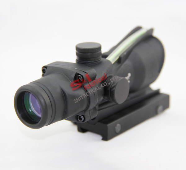 4x32 ACOG Style Optical Tactical Scope W/ Green Fiber Crosshair